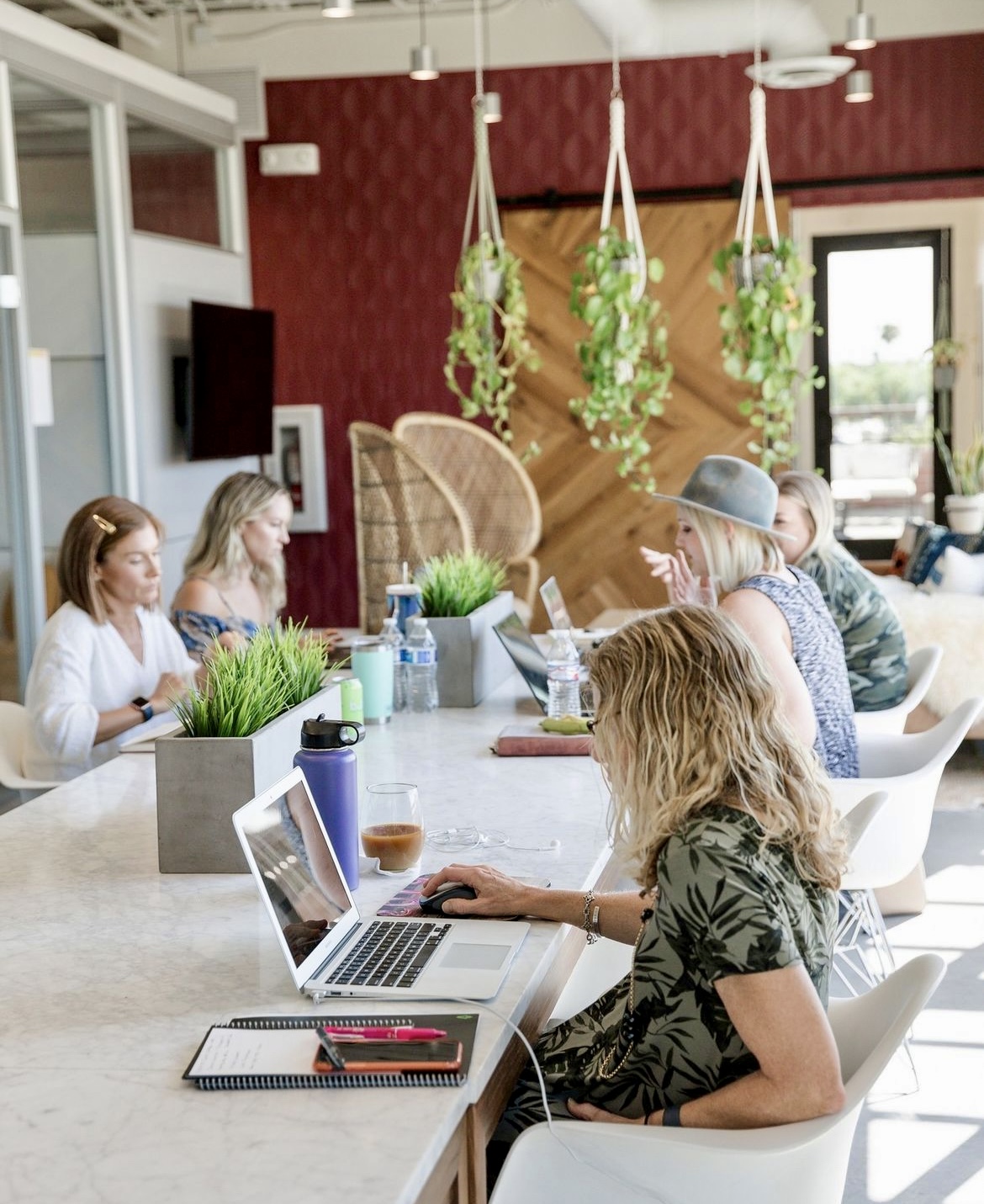 woman working at a women's co-working space